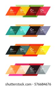 Vector set of colorful geometric infographics for workflow layout, diagram, number options or navigation web design