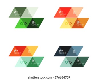 Vector set of colorful geometric infographics for workflow layout, diagram, number options or navigation web design