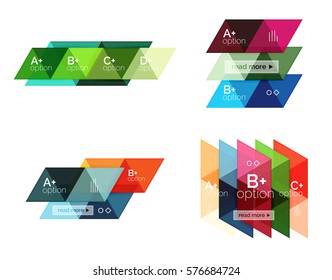 Vector set of colorful geometric infographics for workflow layout, diagram, number options or navigation web design