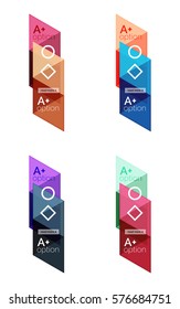 Vektorset mit farbigen geometrischen Informationen für das Workflow-Layout, Diagramm, Zahlenoptionen oder das Web-Design der Navigation