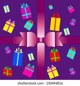 vector set of colorful gift box symbols. Vector illustration.