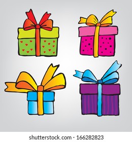 vector set of colorful gift box