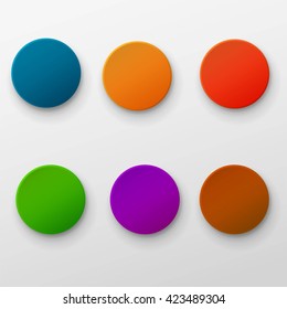 Vector set of colorful glossy badges.