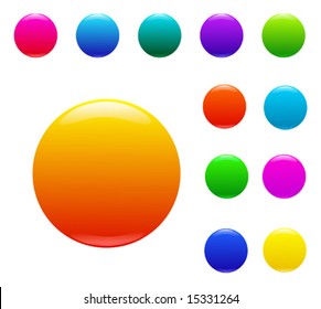 Conjunto de vectores: Botones brillantes de color