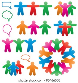 vector set of colorful human and speech symbols