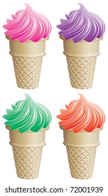 vector set of colorful icecream cones