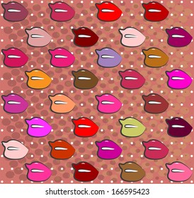 Vector set of colorful lips