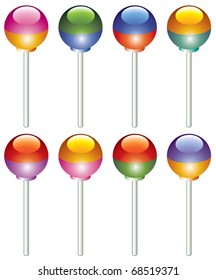 vector set of colorful lollipops
