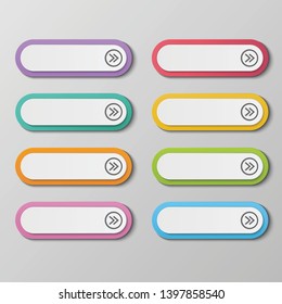 Vector Set Colorful Long Round Buttons Stock Vector (royalty Free 