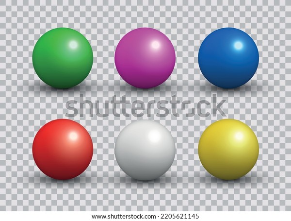 Vector Set Colorful Marbles Spheres Balls Stock Vector (Royalty Free ...