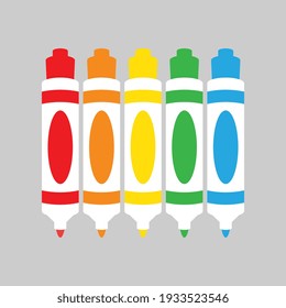 Vector Set of Colorful Markers