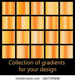Vector set of colorful metal gradients.
