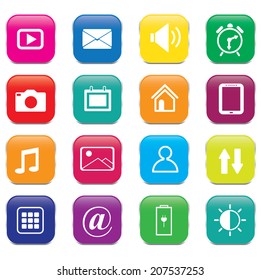 Vector - Set of colorful mobile phone icons