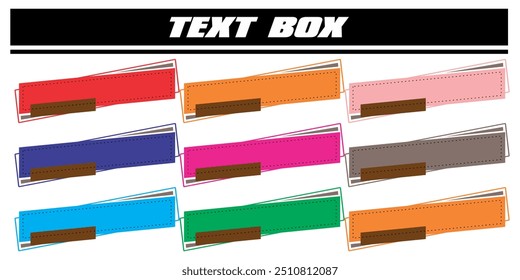 Vektorsatz von bunten modernen Parallelogramm-Formen, Textbox-Designs.