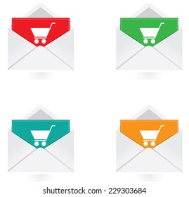 Vector - Set of colorful note with buy now icon