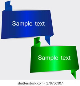Vector set of colorful origami bookmarks .Vector  
