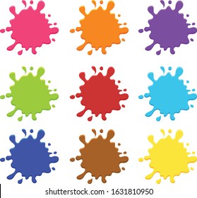 A vector set of colorful paint splash