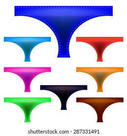 Vector Set of Colorful Panties Isolated on White Background