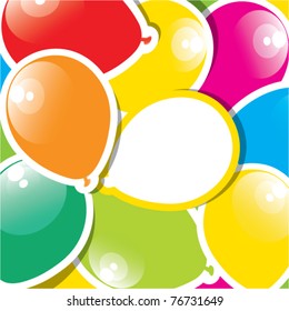 vector set of colorful paper balloons with copyspace