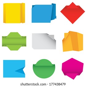 Vector set of colorful  paper banners with space for your text.