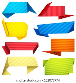 Vector set of colorful  paper banners with space for your text.