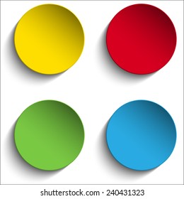 Vector - Set of Colorful Paper Circle Sticker Buttons