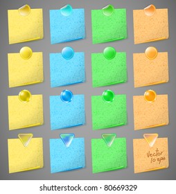 vector set of colorful paper notes