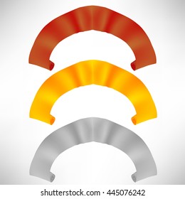 Vector Set of Colorful Paper Scrolls Isolated on White Background. Colored Ribbons.