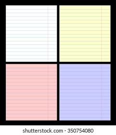 Vector set of colorful paper sheets