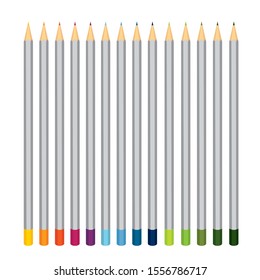 
Vector set with colorful pencils. Pencils for drawing on a white background.