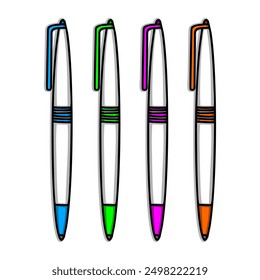 Vector set of colorful pens