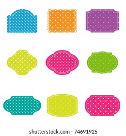 Vector Set Of Colorful Polka Dot  Frames