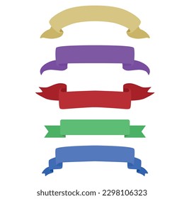 vector set of colorful ribbon banners for various design elements