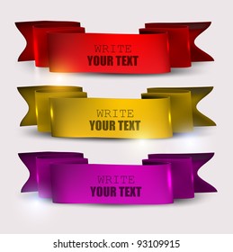 Vector set of colorful ribbons