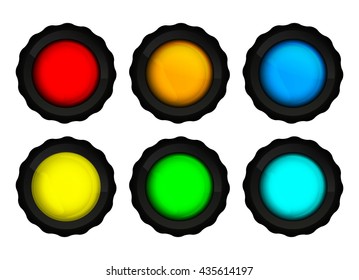 vector set of colorful round lights