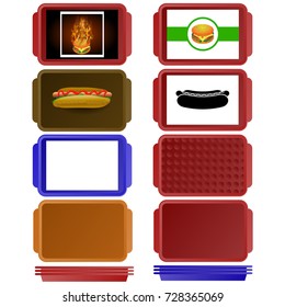 Vector Set of Colorful Salvers Isolated on White Background