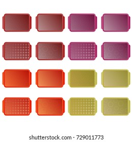 Vector Set of Colorful Salvers Isolated on White Background