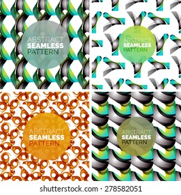 Conjunto vectorial de coloridos patrones geométricos sin costura. Las texturas abstractas modernas y elegantes. Fondos y fondos de escritorio