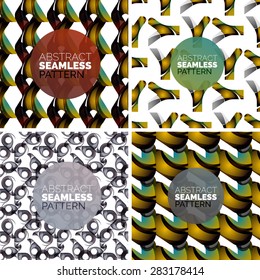 Conjunto vectorial de coloridos patrones geométricos sin costura. Las texturas abstractas modernas y elegantes. Fondos y fondos de escritorio