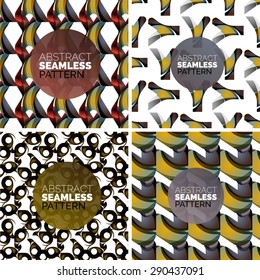 Vector set of colorful seamless geometric patterns. Modern stylish abstract textures. Backgrounds and wallpapers