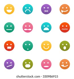 Vector set of colorful smiley icons