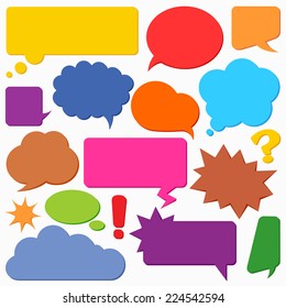 Vector set of colorful speech bubbles