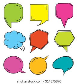 vector set of colorful speech bubbles