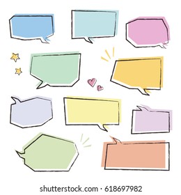 Vector set of colorful speech bubbles