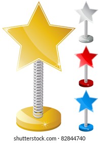 Vector - Set of Colorful Star Shaped Text Box on Metal Spring