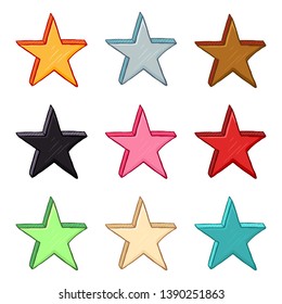 Vector Set of Colorful Star Signs