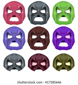 Vector Set of Colorful Superhero Mask