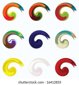 vector set of colorful swirls