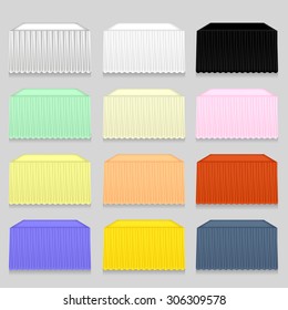Vector Set of Colorful Tableclothes Isolated on Grey Background