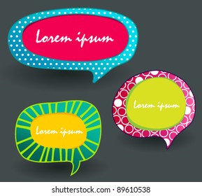 Vector set of colorful text bubbles illustrations